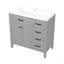Armoire de salle de bain 36 po avec lavabo 36 po avec tiroirs, structure solide et panneau de fibres à densité moyenne