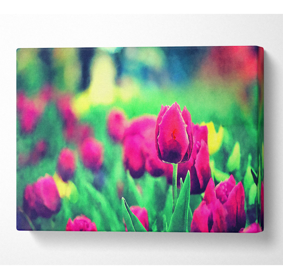 Cerise Tulip Garden - Kunstdrucke auf Leinwand