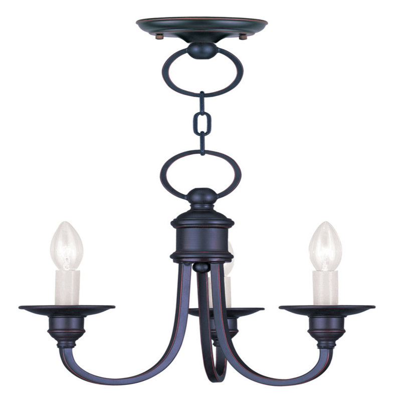 Lustre classique à 3 lumières de style bougie Aubray