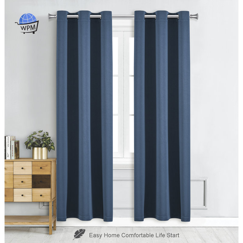 Blackout Drapes Curtains / Drapes Pair, 42" W x 84" L, Navy 