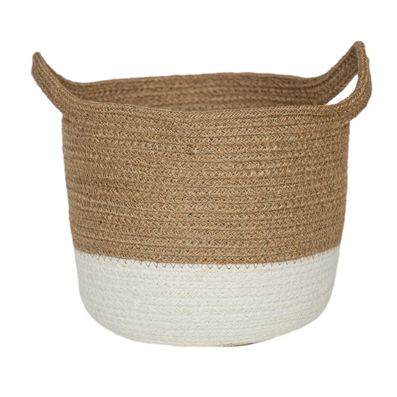 Geilo Jute Lined Basket Planter, 20cm H x 23cm W x 23cm D, Navy