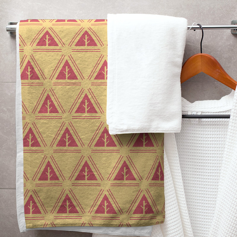 Barbra Bath Towel, Flax Yellow/Red