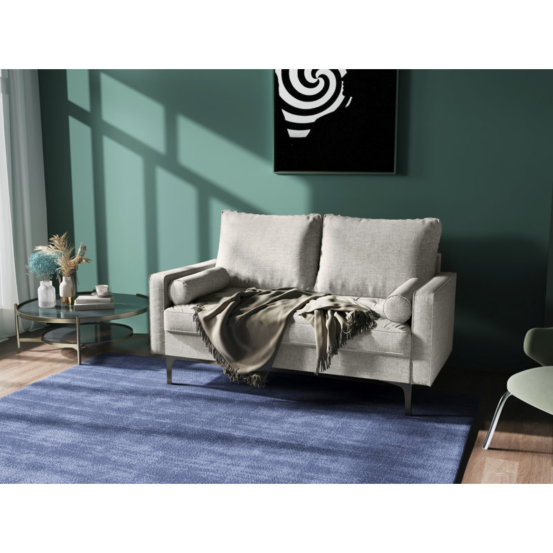 Causeuse rembourrée 57,9 po Deveda, 100 % polyester beige