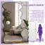 Miroir pleine longueur ondulé, 76 po x 34 po, autoportant ou mural, miroir moderne avec support, pour chambre à coucher, salon ou vestiaire-1855695615
