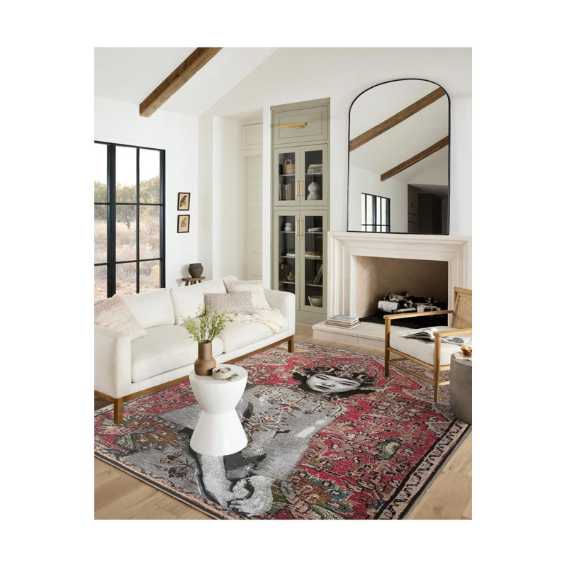 Tapis tissé à la main Vintage, Sous-tapis rectangulaire 4 pi 11 po x 7 pi 7 po in