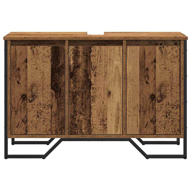 Sink Cabinet 91 X 35 X 60 Cm Engineered Wood, Old Wood
