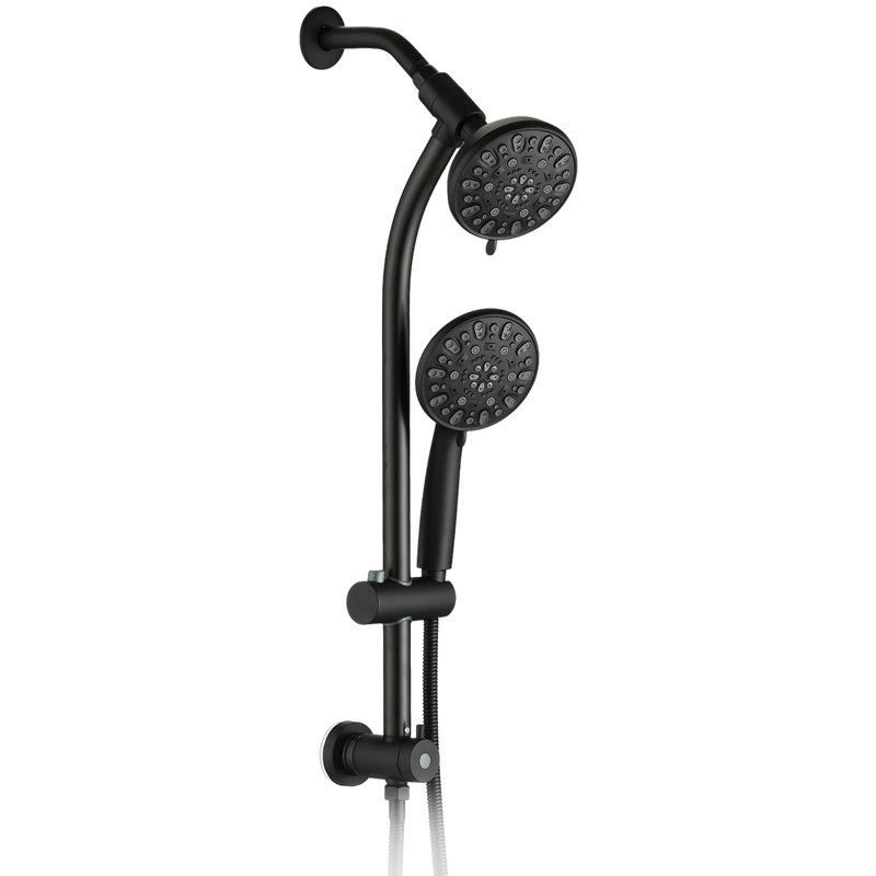 Stainless Steel Slide Bar With 7 Spray Modes - Matte Black Shower And Settings