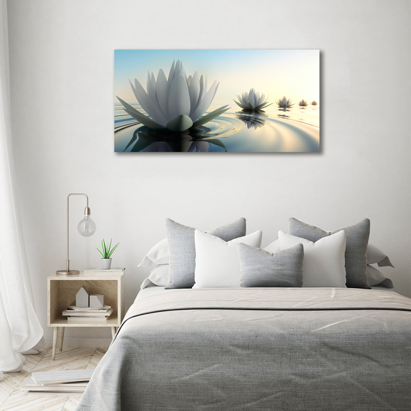 Lotus Flower - No Frame Print on Glass, Canvas, 70cm H x 140cm W x 2cm D