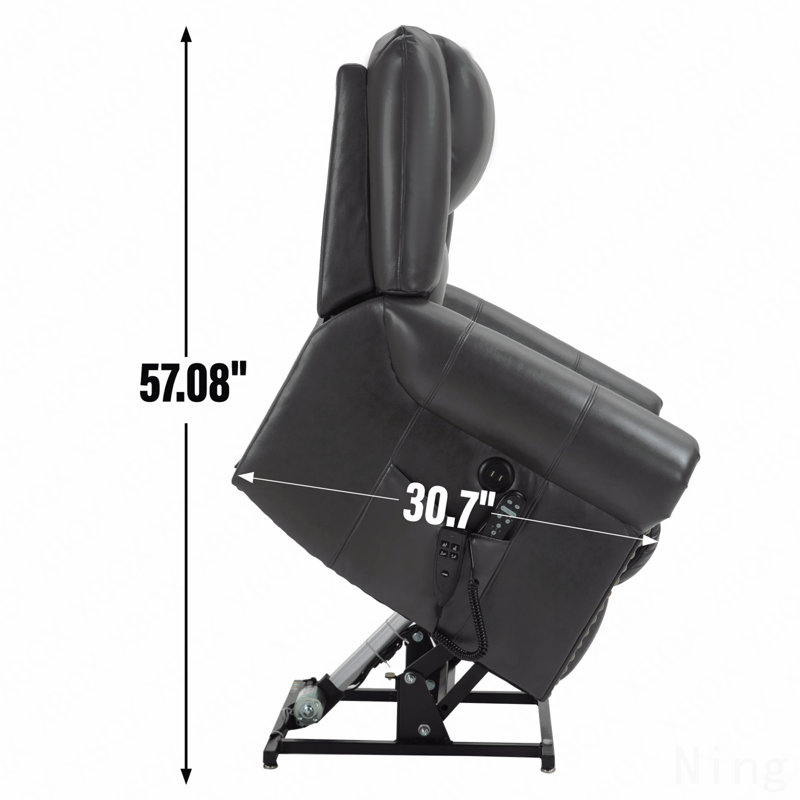 Fauteuil inclinable électrique en similicuir 350 lb - Moteur double, chauffage, massage, port USB, position infinie, Gris
