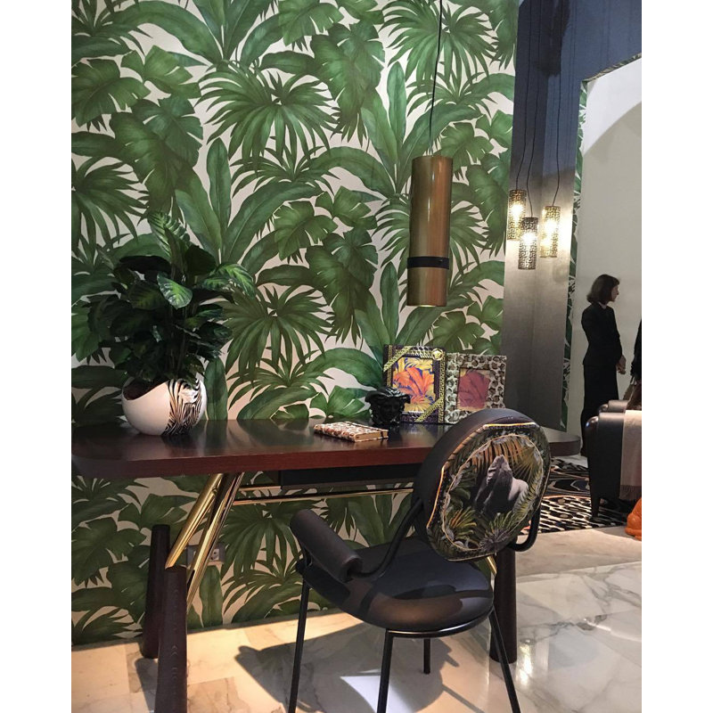 Palm Leaf White Green Wallpaper