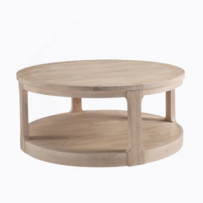 40Inch Large Curved 2 Tier Traditional Round Circle Wooden Center Coffee Table,Rounded Table With Wheels