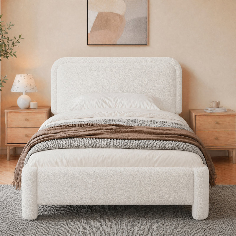 Base de lit plateforme tapissier Teddy, F