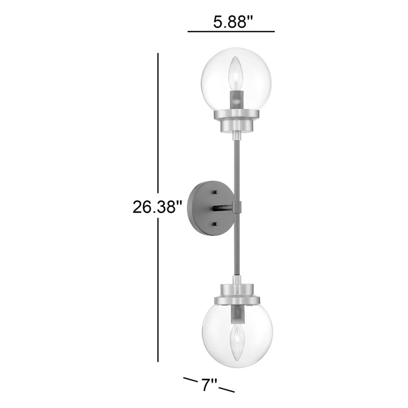 Breit 2 - Light Dimmable Vanity Light, Matte Black / Brass Accents