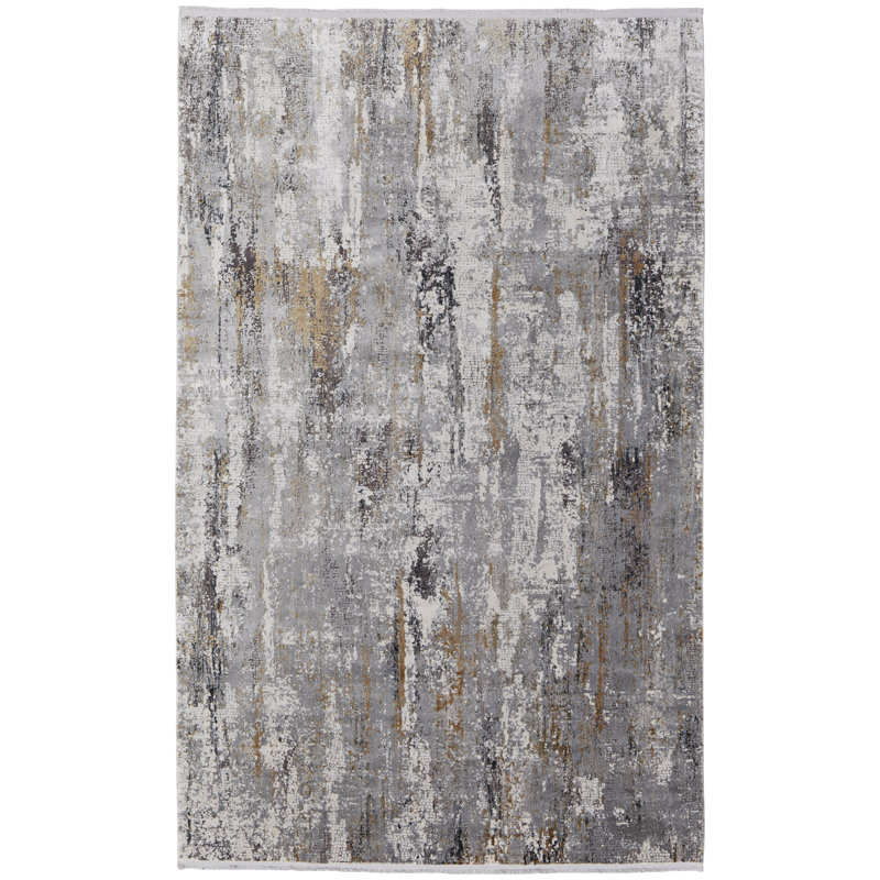 Viscose Abstract Indoor Rug, Rectangle 3'1" x 5'