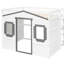 Lit mezzanine double avec structure en pin massif blanc et gris pour une chambre à coucher attrayante et fonctionnelle