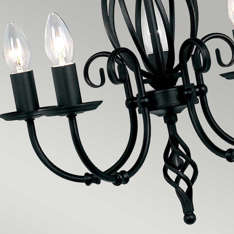 Wannamaker 5 - Light Candle Style Chandelier, Black