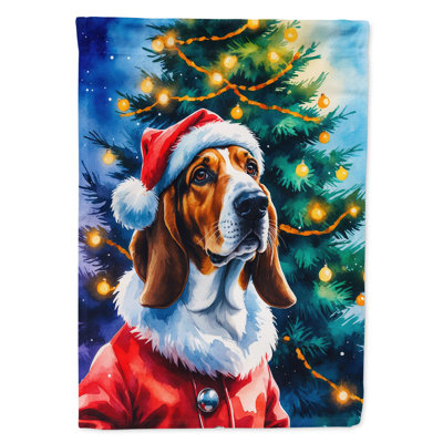 Chocolate Poodle Christmas House Flag