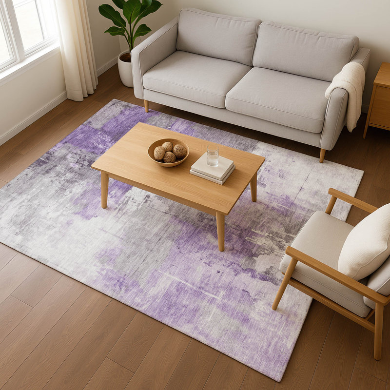 Tapis abstrait Premium Garett AMF1671 lavable à la machine, Rectangle 2 pi 6 po x 3 pi 10 po