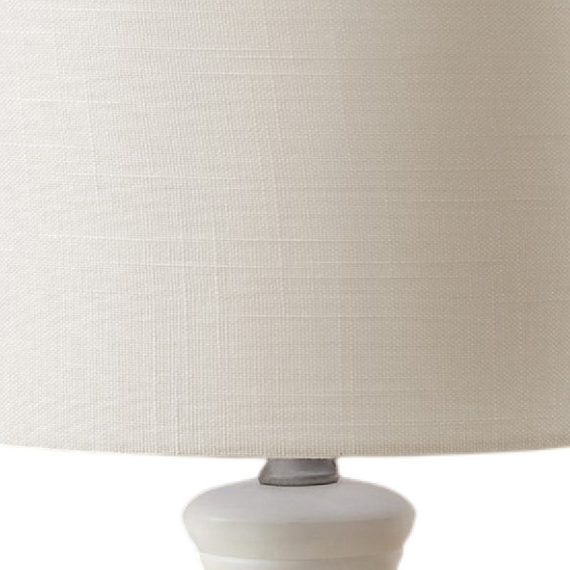 Lighting, 16"h, Table Lamp, Resin, Ivory / Cream Shade, Contemporary, White