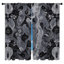Rideaux obscurcissant à motif floral noir - 2 panneaux
