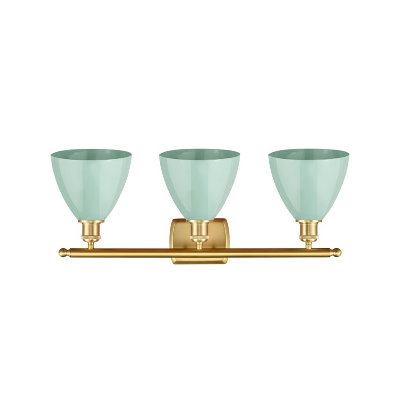 Amylee 3 - Light Dimmable Vanity Light, Seafoam, Satin Gold