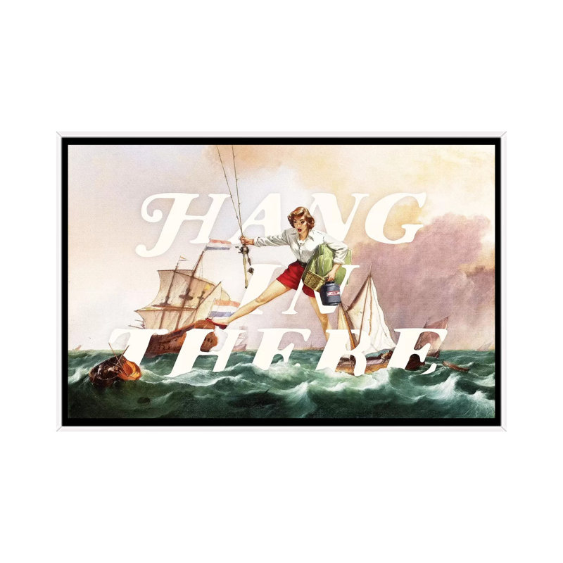 Hang In There by Heather Landis - Print on Canvas, White Framed, 66.04 cm H x 45.72 cm W