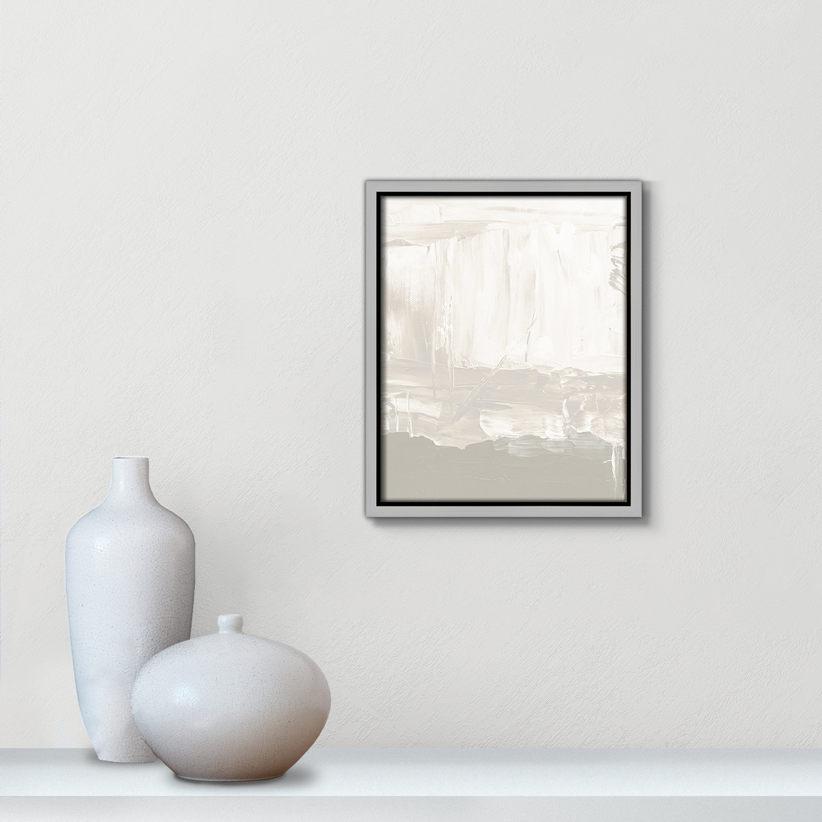 Albie "Taupe Abstract" Print, 11.5" H x 9.5" W, Silver