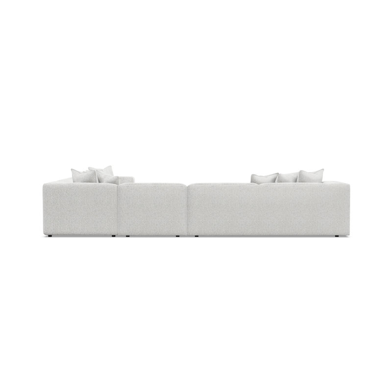 Bernhardt Bliss 4-Piece Fabric Sectional, White Polyester, 28" H x 160.5" W x 123.5" D