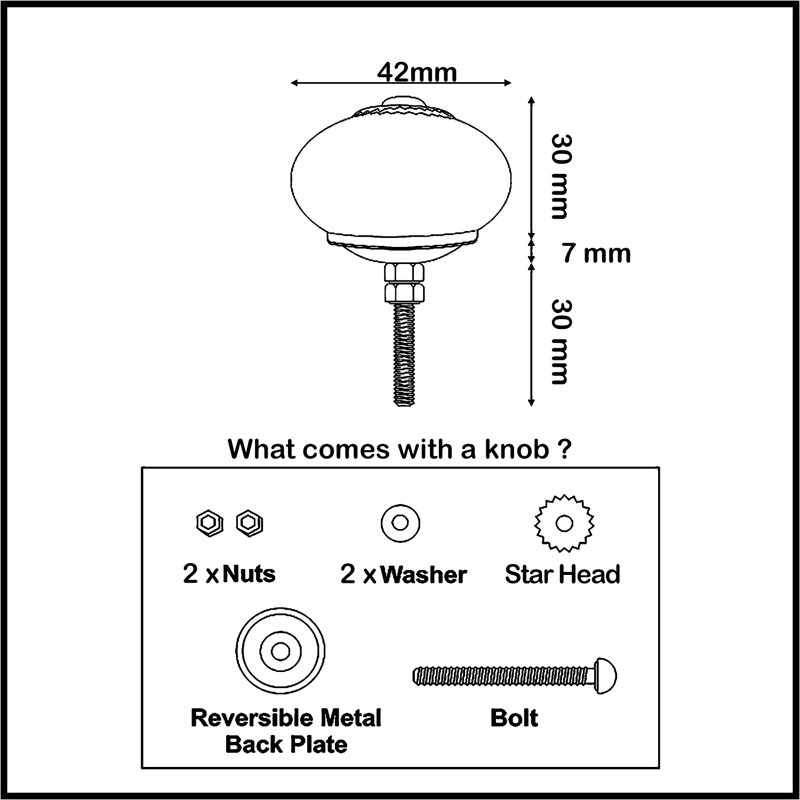 Round Orange Ceramic Cabinet Knob with Mounting Hardware