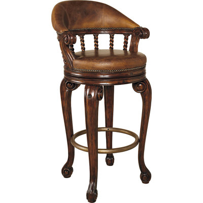 Marlowe Swivel Upholstered Counter Stool with Solid Wood Frame