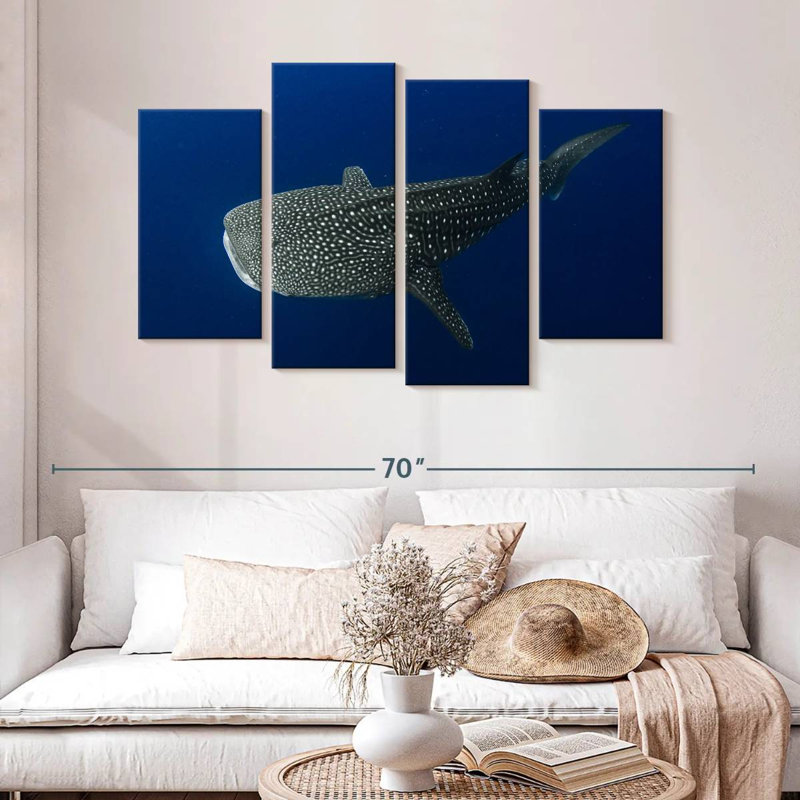 Brampt Whale Shark In Deep Blue Water, 32" H x 52" W