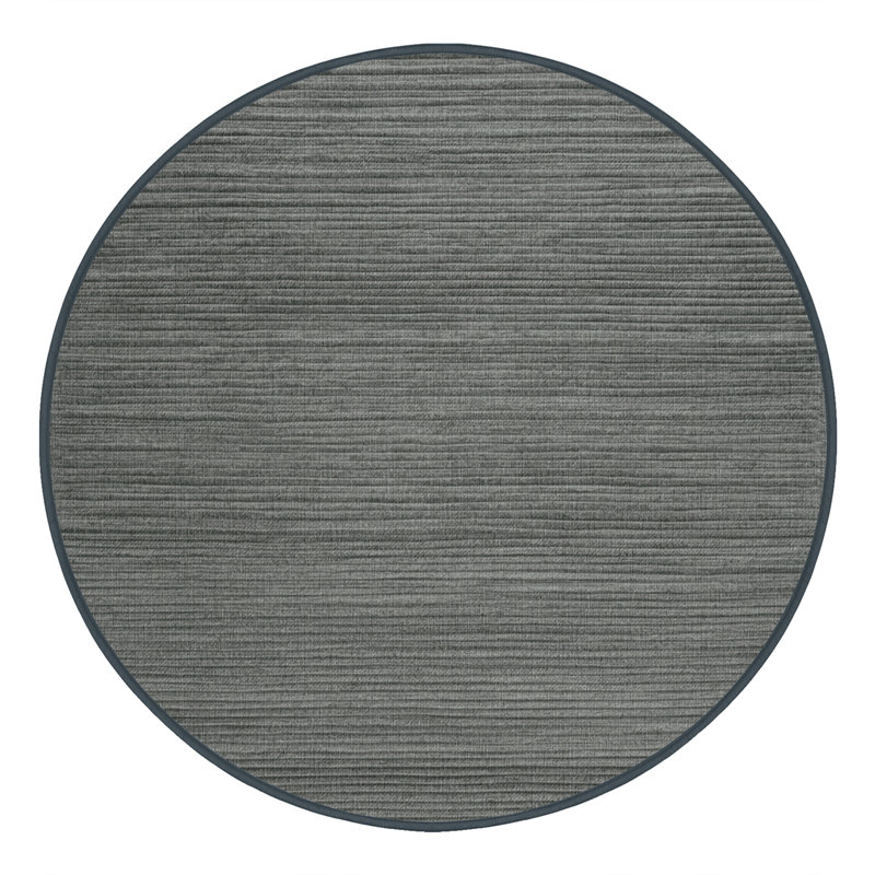 Machine Washable Solid Grey Area Rug, Round 3'
