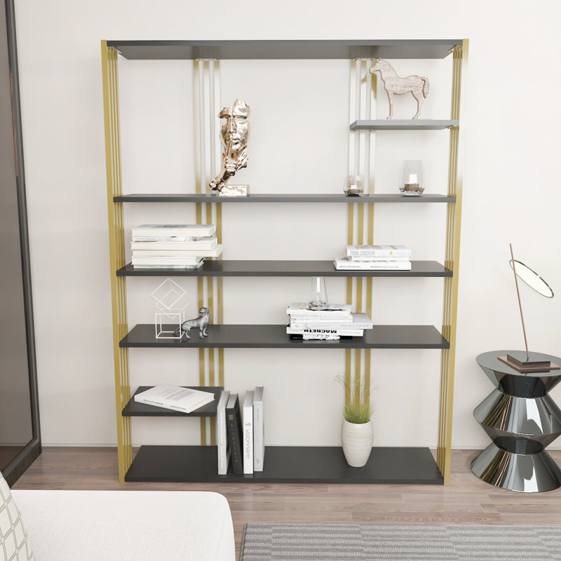 JENI BOOKCASE , Anthracite/Gold
