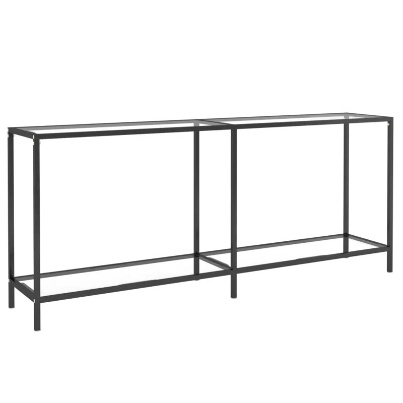 Hannmeike Glass Top Console Table, Transparent, 75.5 x 180 x 35 cm