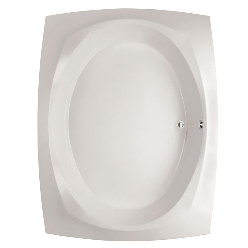 Baignoire à air chute 82" x 64" Designer, Blanc, Laiton poli
