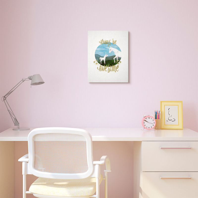 Art de licorne Rio Always Be Awesome, Toile tendue, H 20 po x l 16 po