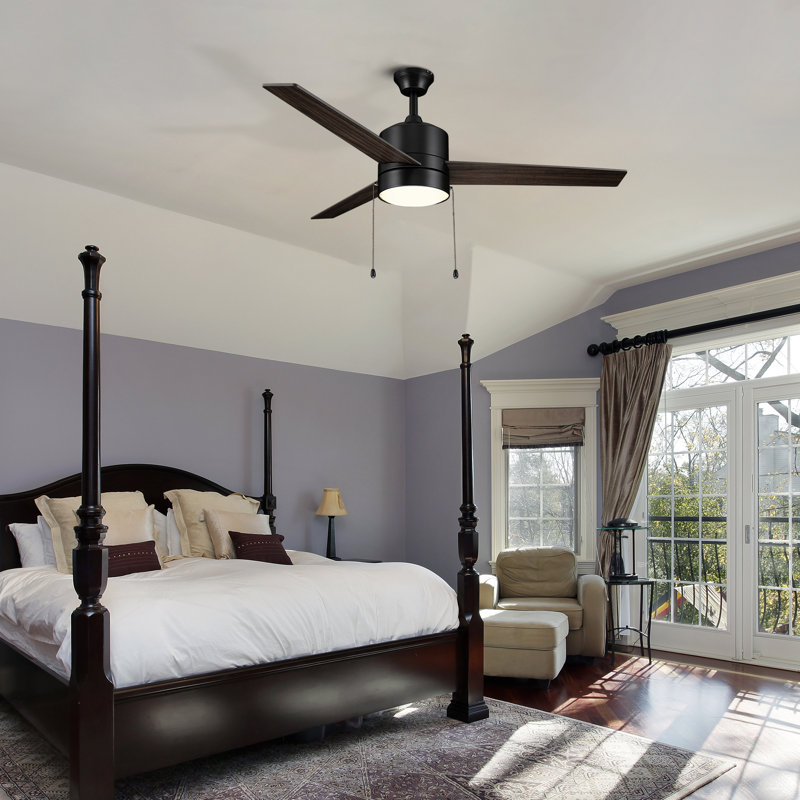 Derryhirk 52'' Ceiling Fan with LED Lights, Black