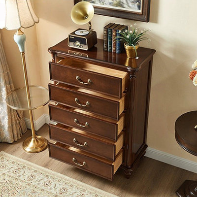 Nut-brown Solid Wood Accent Cabinet
