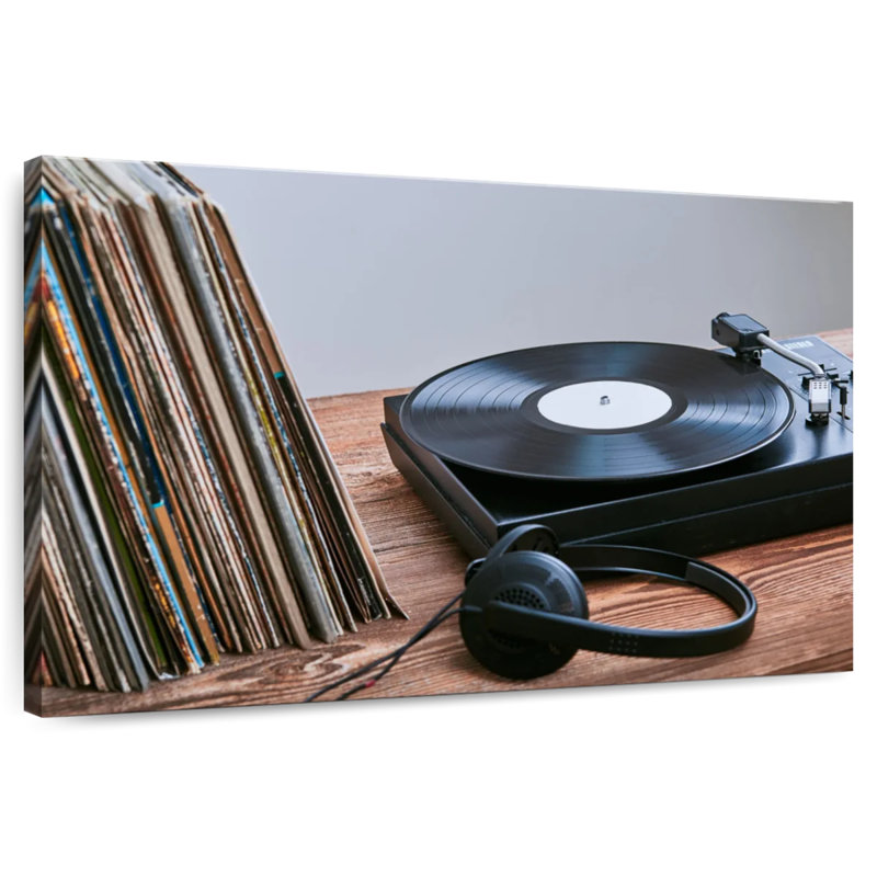 Vinyle et tourne-disque Abarca, H 8 po x l 12 po
