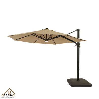 10'8" Lighted Cantilever Outdoor Market Umbrella