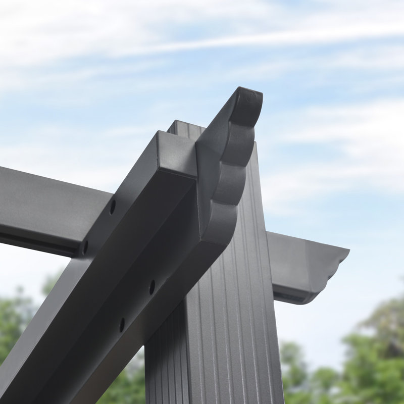 Pergola en aluminium mauve 12 pi x 16 pi avec auvent, Kaki