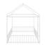 Structure de lit double, lit Montessori en métal avec clôture pour garçons, maisonnette pour enfants, sans lattes