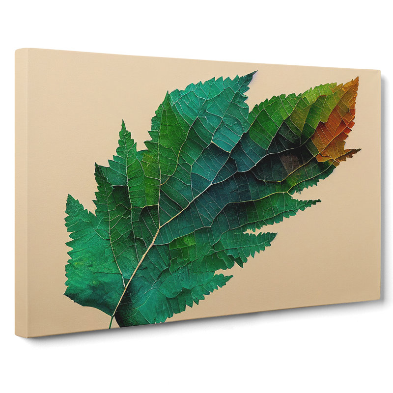 Dreamlike Leaf - Wrapped Canvas Print, 35cm H x 50cm W x 3cm D