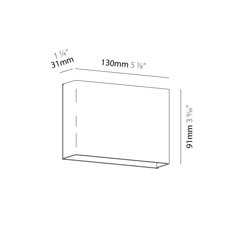 O-Tel 1 - Light Steel Flush Mounted Sconce, Matte Black Lacquer
