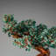 Genuine Green Aventurine Gemstone Bonsai Tree in Square Porcelain Pot (10.5")