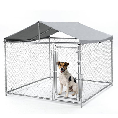 Large Indestructible Steel Dog Crate - Escape-Proof Kennel w/360 Wheels & Top Opening, Removable Tray for Medium/Large Dogs
