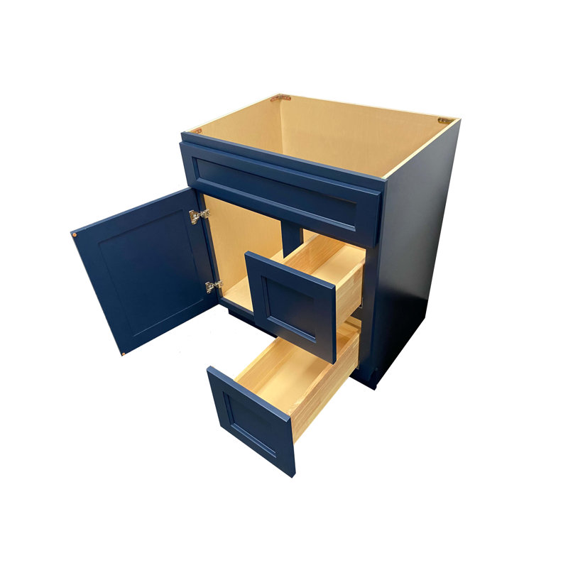 Blue 36" Shaker Style Single Bathroom Vanity Base