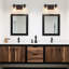 Éclairage pour salle de bain 14 po à 2 lumières en bronze huilé avec abat-jour en verre-113519212-112554583