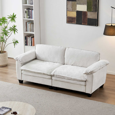 Canapé de causeuse de luxe avec revêtement moelleux en chenille, housses de canapé modulaires et amovibles