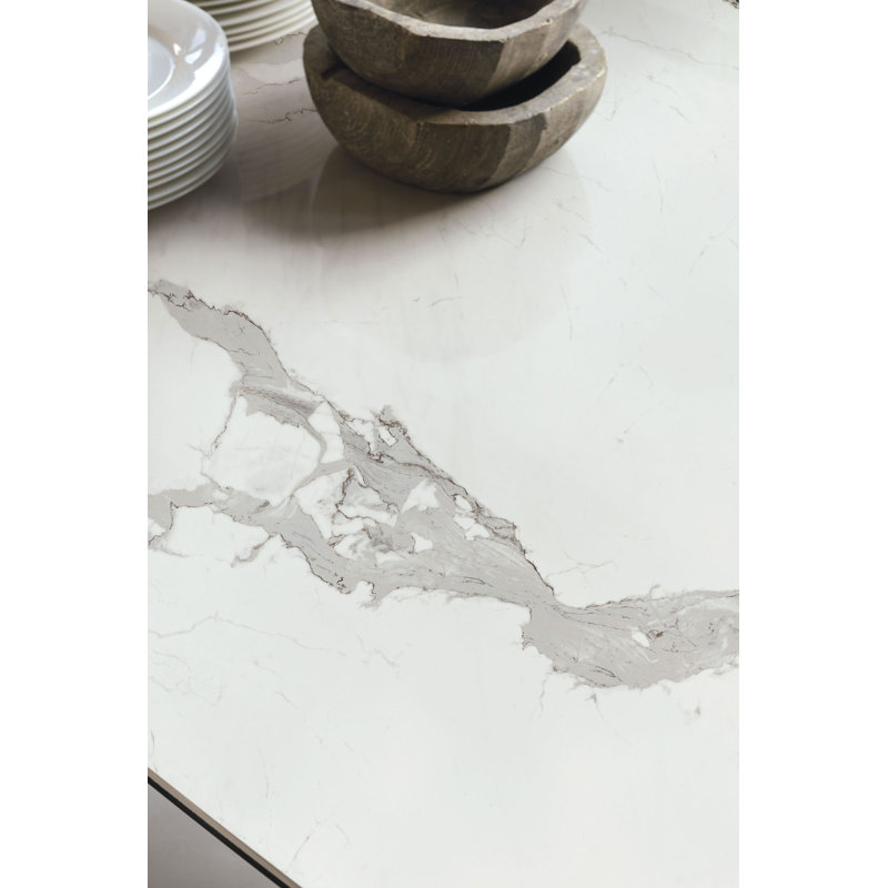 Jaclyn Rectangular 200cm W Dining Table, Carrara, Graphite